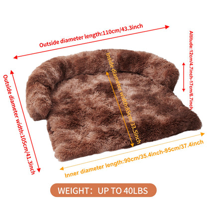 Calming Dog Bed Fluffy Plush Dog Mat For Furniture Protector With Zipper Removable Washable Cover For Large Medium Dogs And Cats